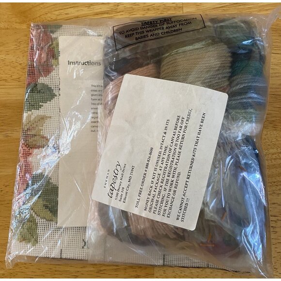 Ehrman Blooming Roses Charcoal Needlepoint Kit Made In England - Picture 3 of 3